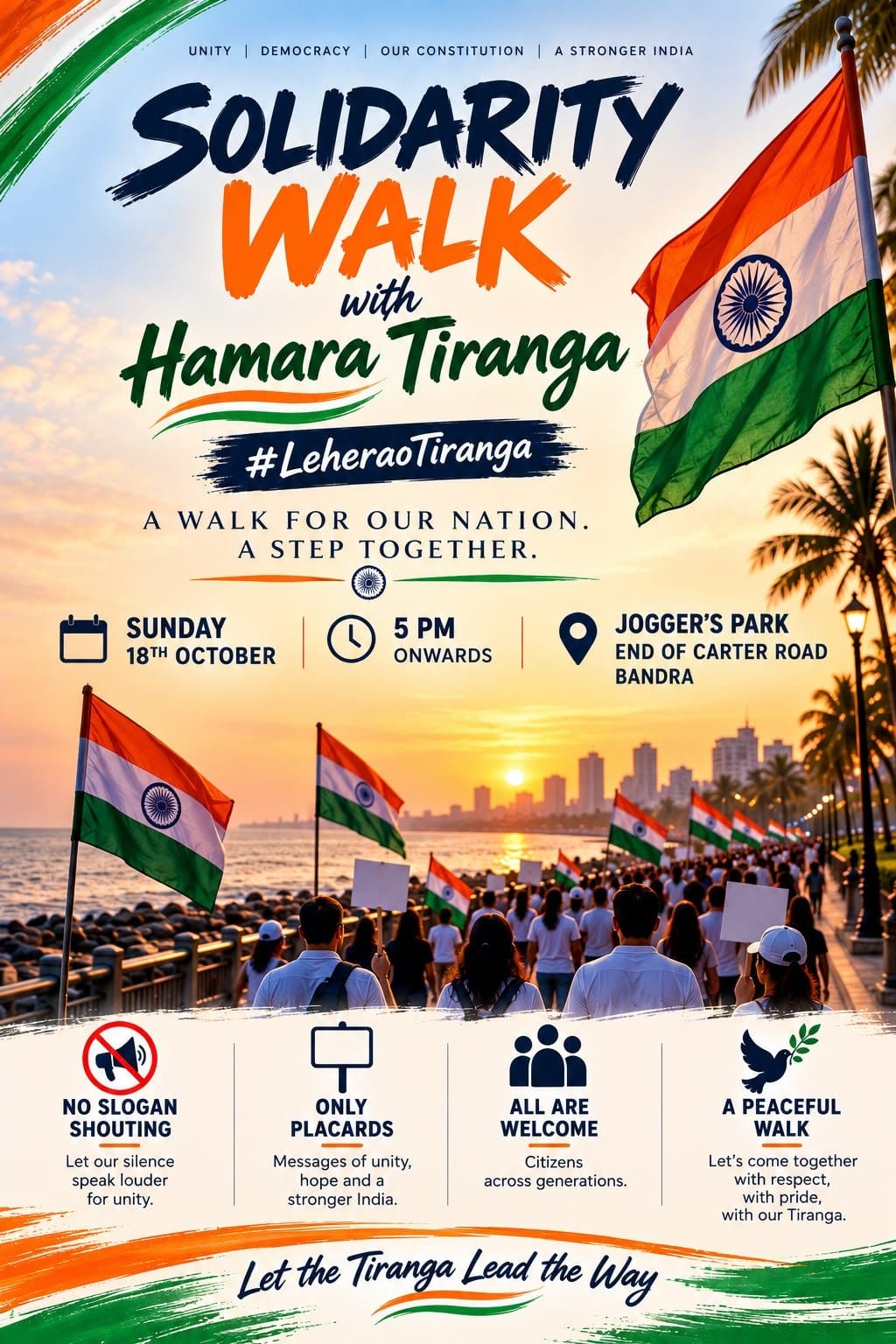 Poster for Solidarity Walk with Hamara Tiranga: Mumbai